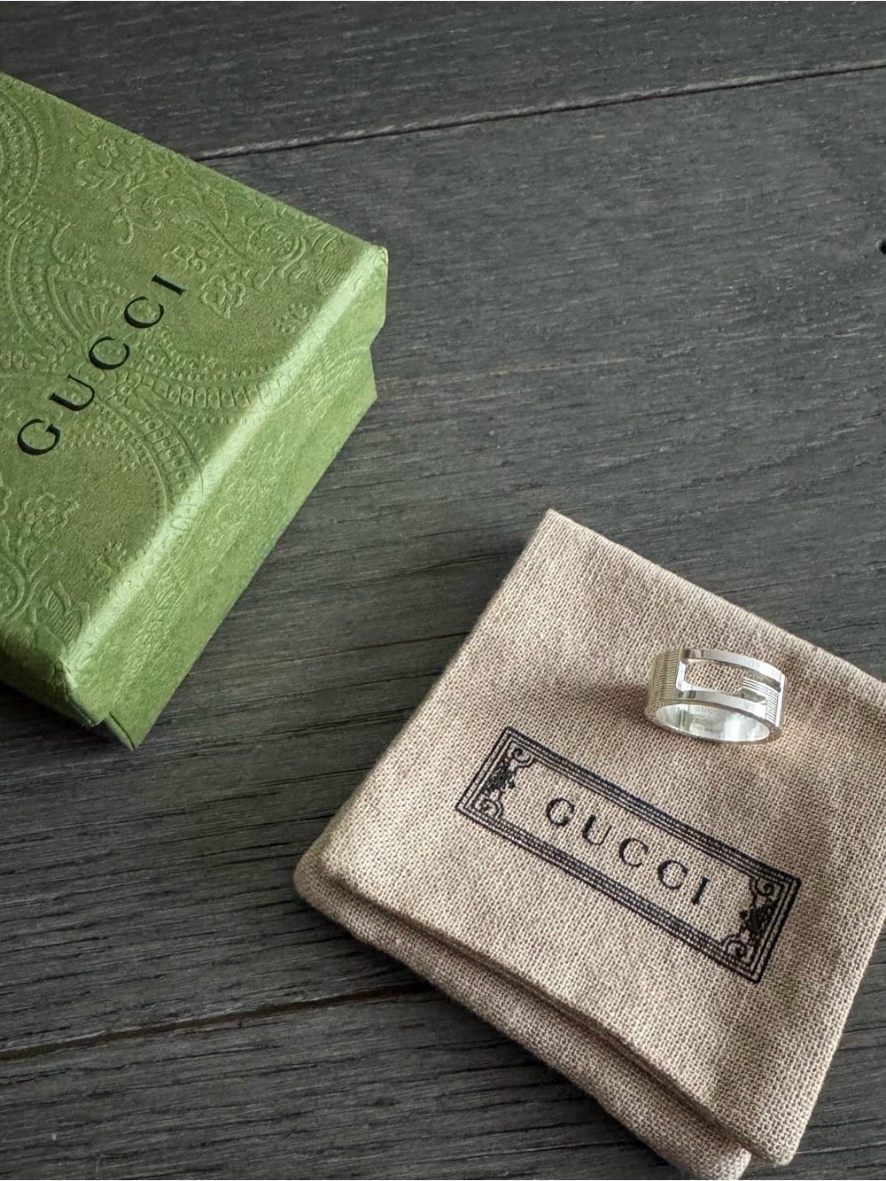 Gucci Cutout G Ring Sterling Silver
